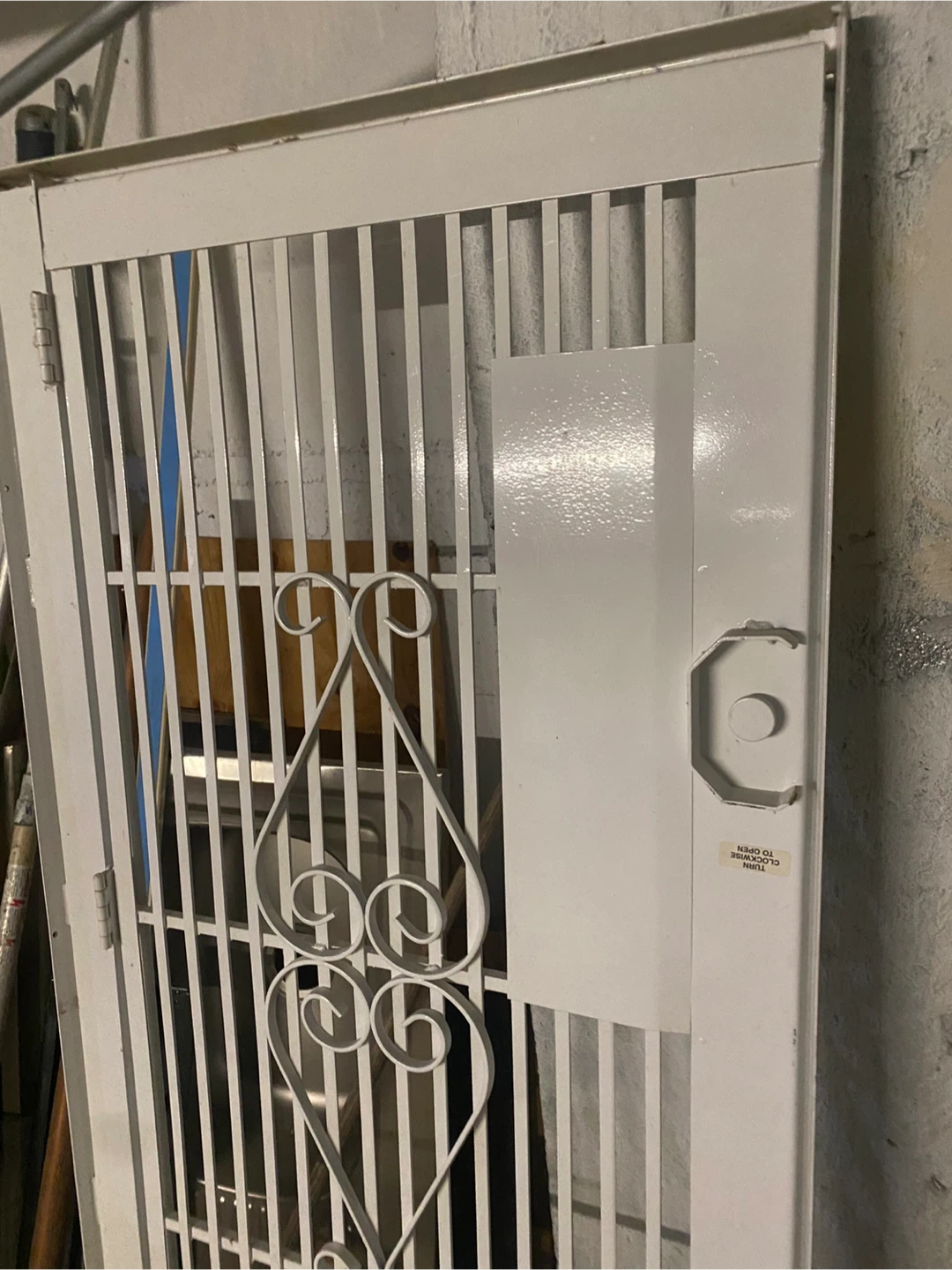 White Metal Security Storm Door