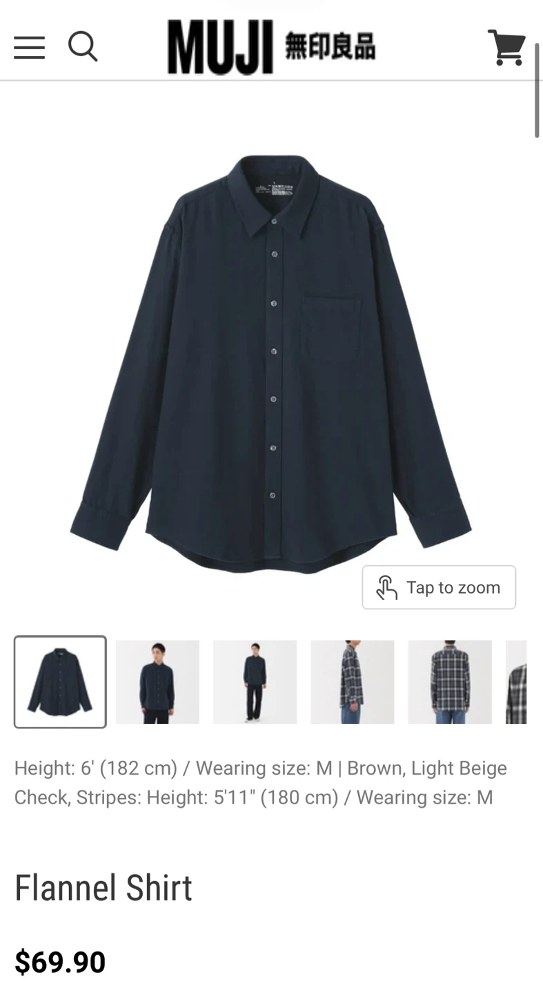MUJI Flannel Shirt ⚠️READ FIRST
