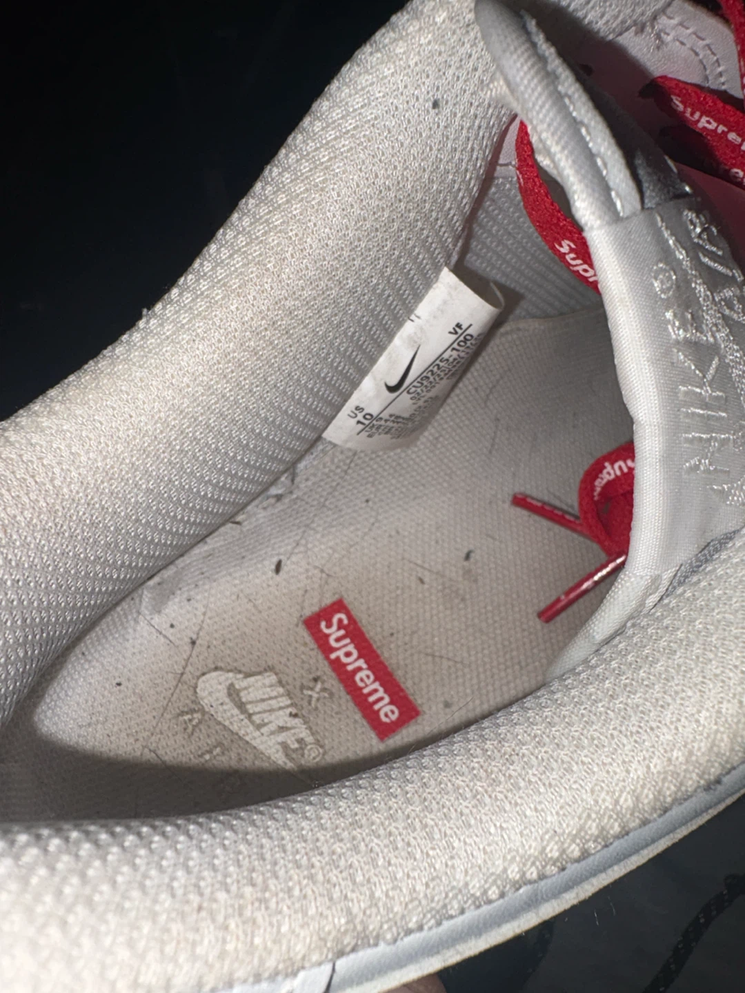 Nike Air Force 1 Low Supreme White Size 10 - photo 4