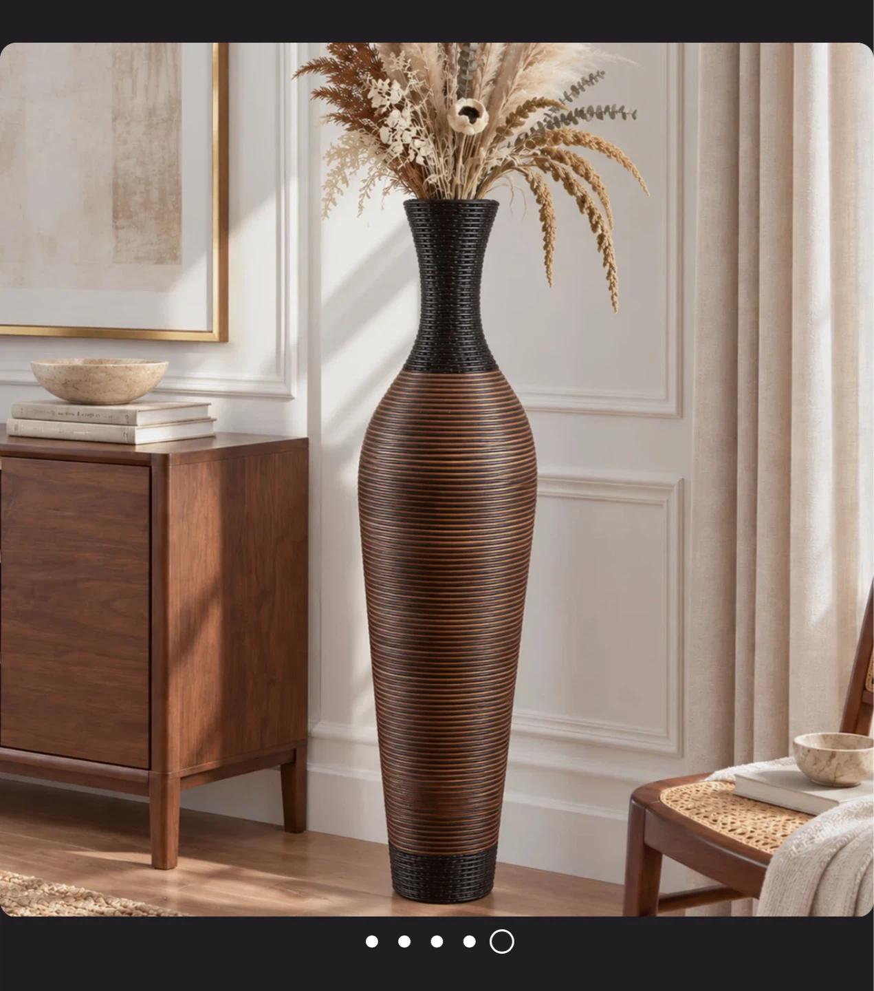 Tall Ribbed Floor Vase - photo 3
