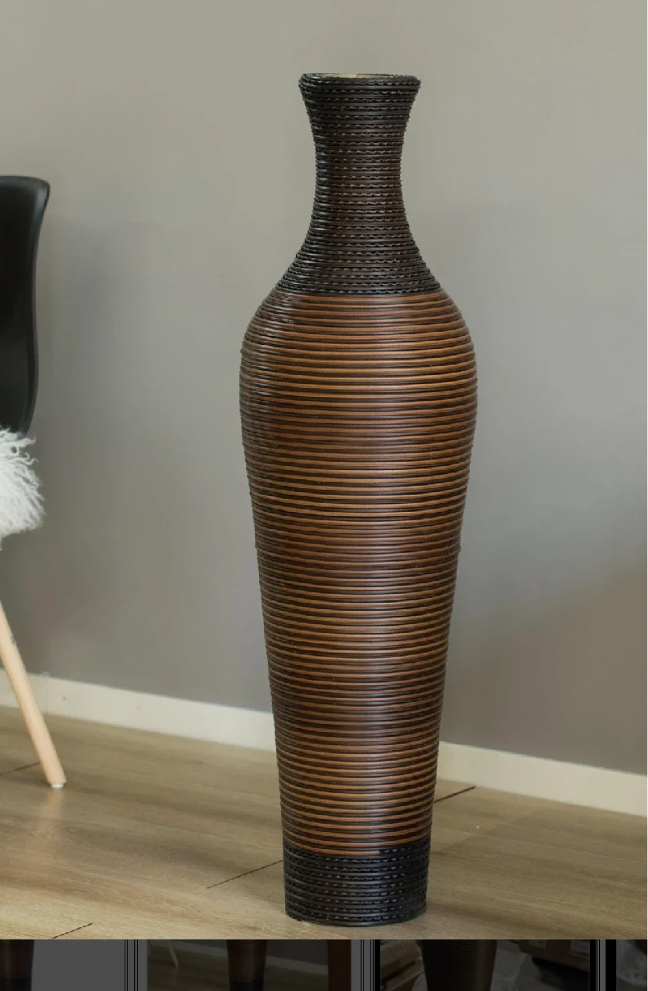 Tall Ribbed Floor Vase - photo 5