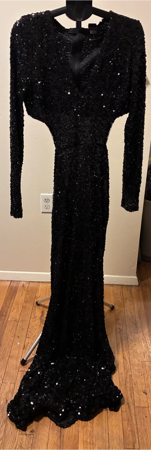 Novaluxe Black Sequin Long Sleeve Dress - photo 5