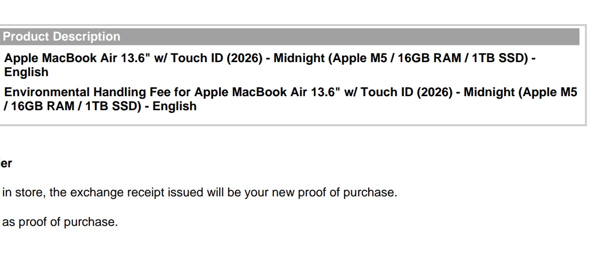 Apple MacBook Air 13.6-inch M5 16GB RAM 1TB SSD - photo 3