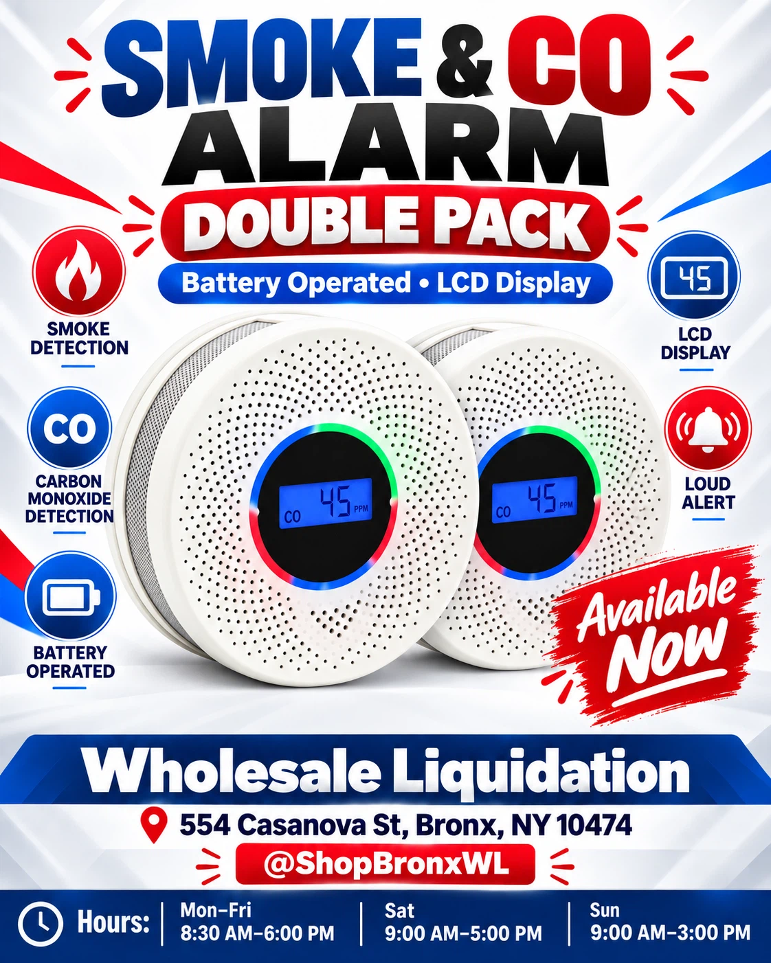 Smoke and Carbon Monoxide Alarm Double Pack