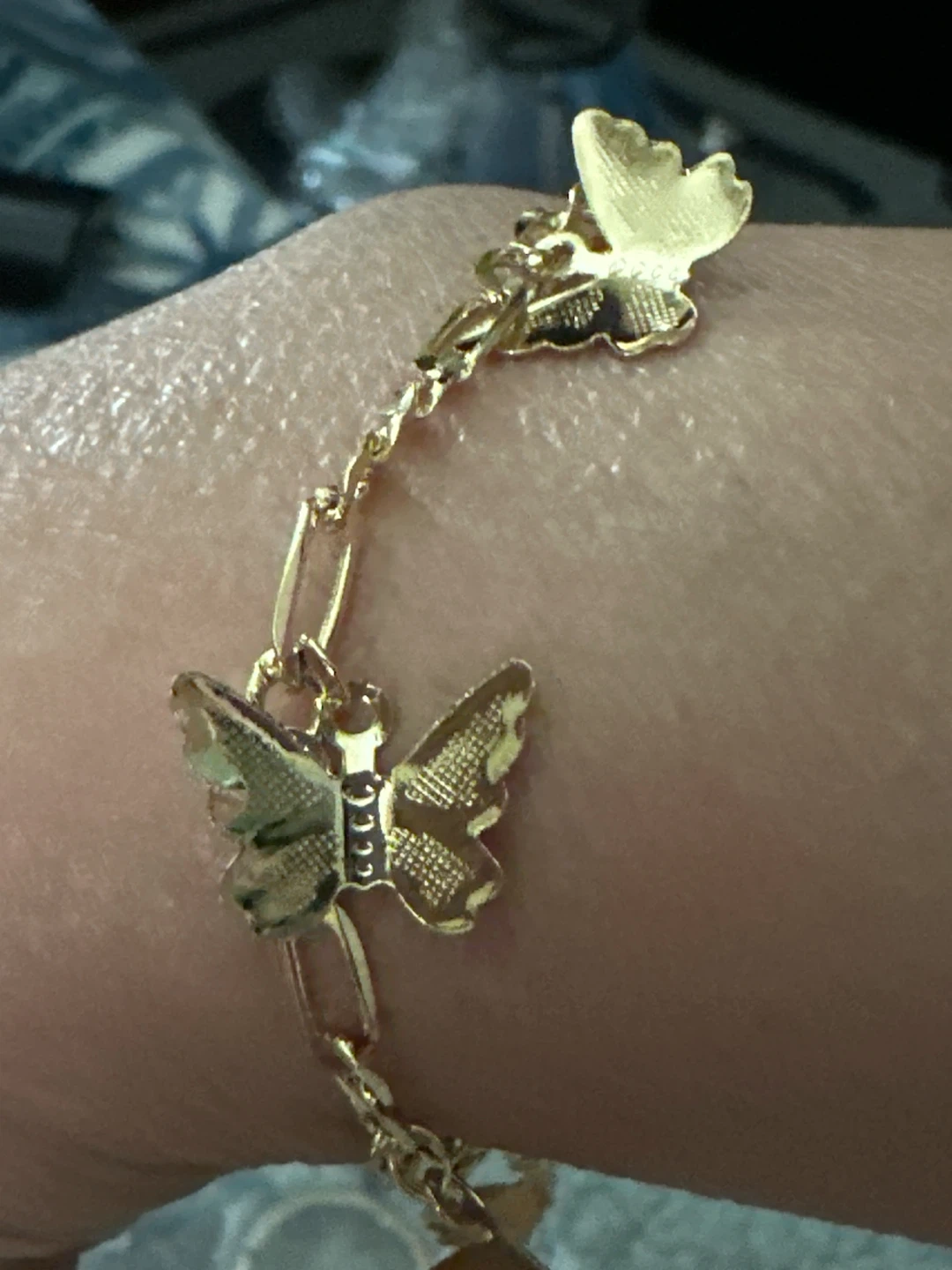 14k Gold-Tone laminated Butterfly Charm Bracelet