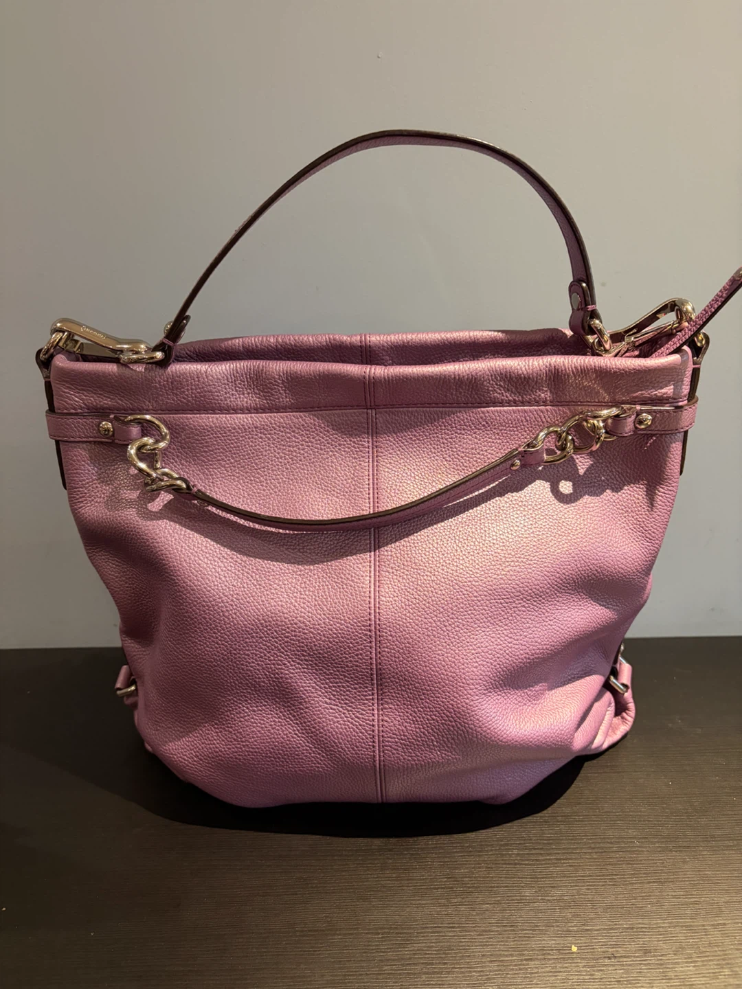 Coach Brooke Lilac Purple Metallic Leather Hobo Bag - photo 2