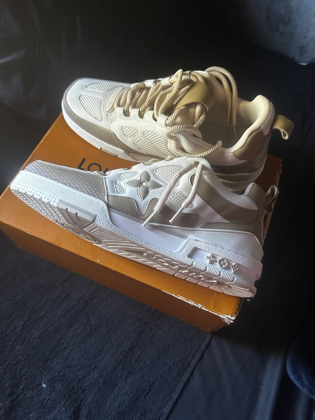 Louis Vuitton Cream Skate Sneakers - Size 13 - photo 2