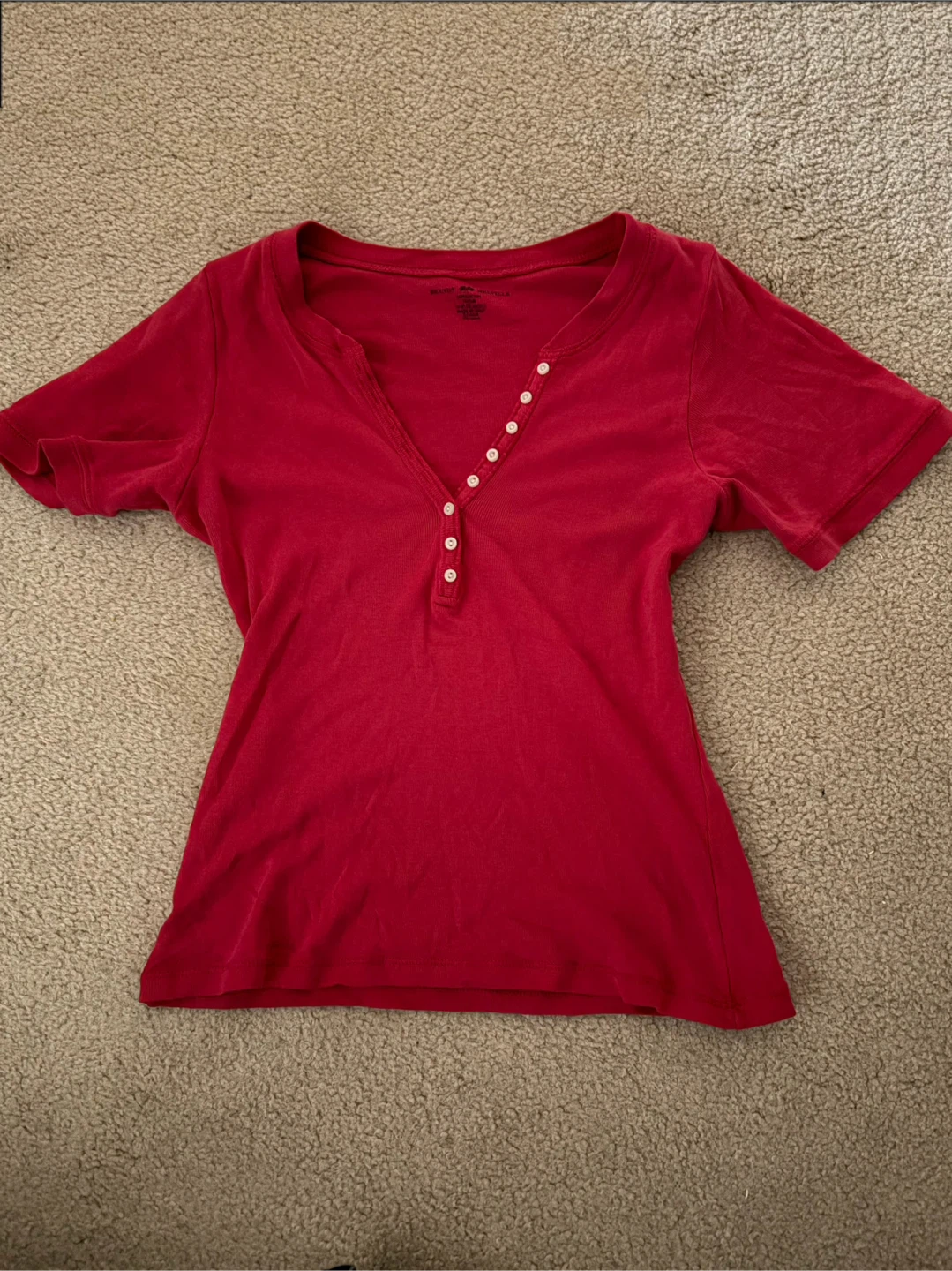 Brandy Melville Red Henley T-shirt