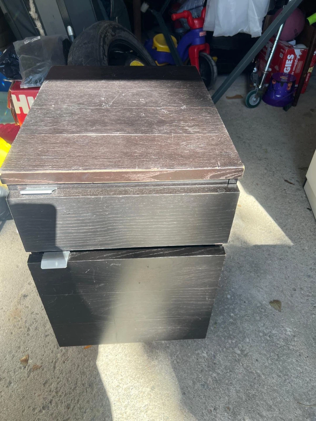 Black 2-Drawer Filing Cabinet nightstand - photo 3