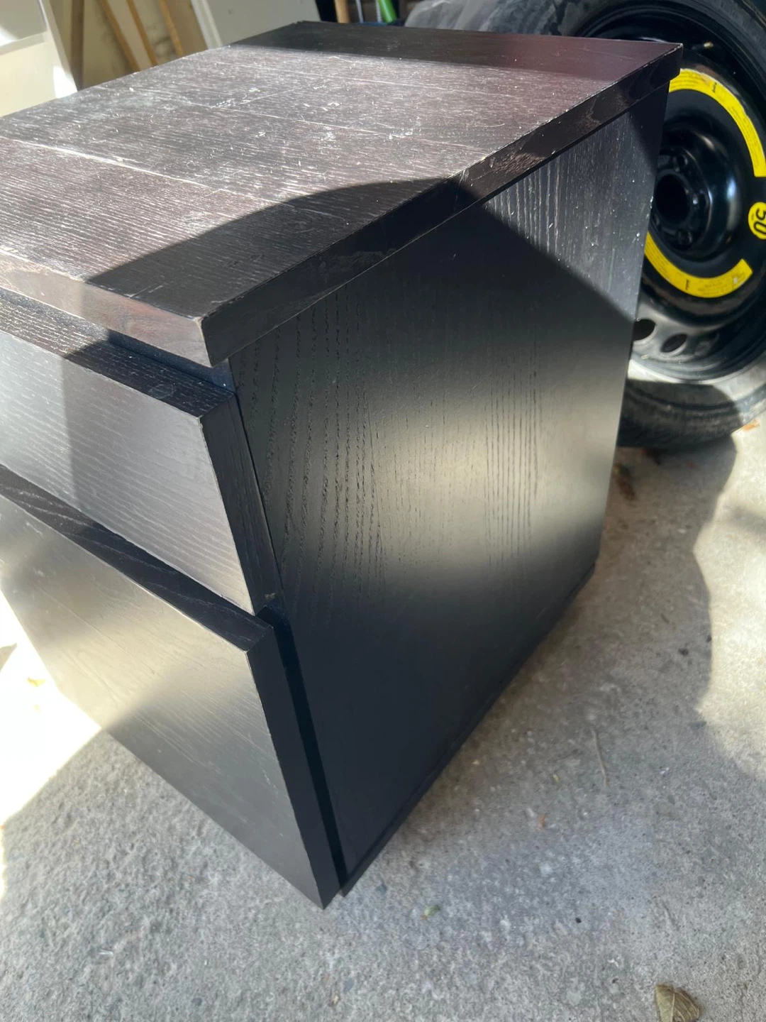 Black 2-Drawer Filing Cabinet nightstand - photo 4