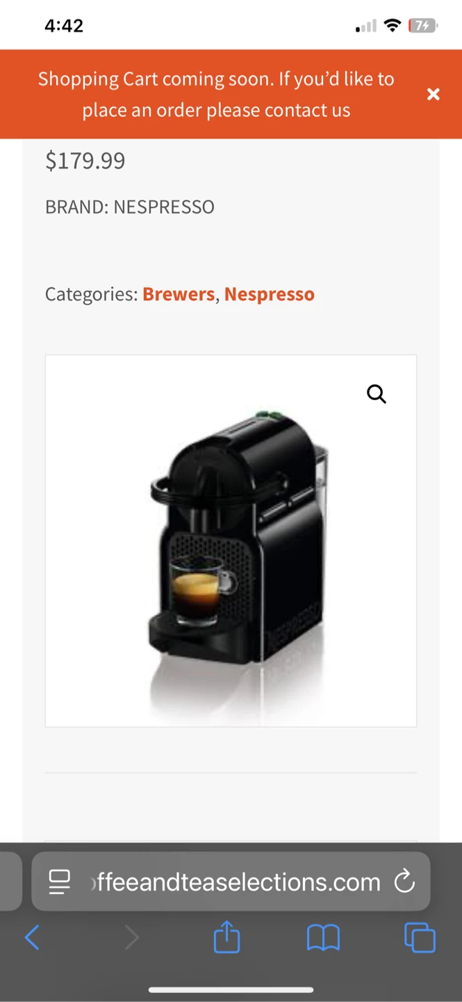 Nespresso Coffee Machine