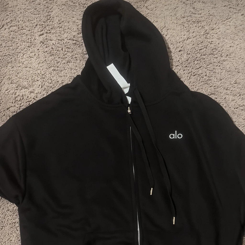 Alo Yoga Black Full-Zip Hoodie(real with receipts)