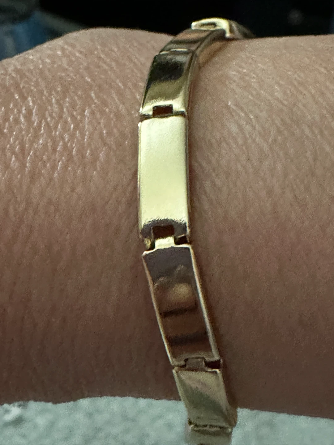 14k Gold Tone laminated Bracelet with Rhinestone Accents - photo 2