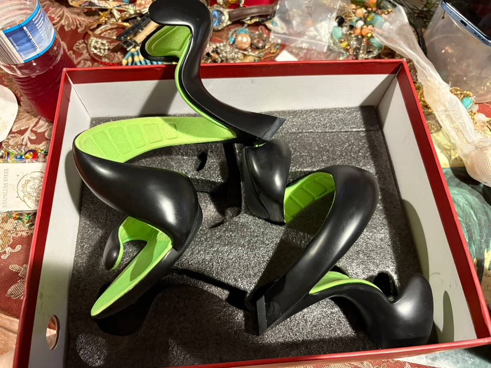 Ocandy Spiral Heels Black and Green - photo 3