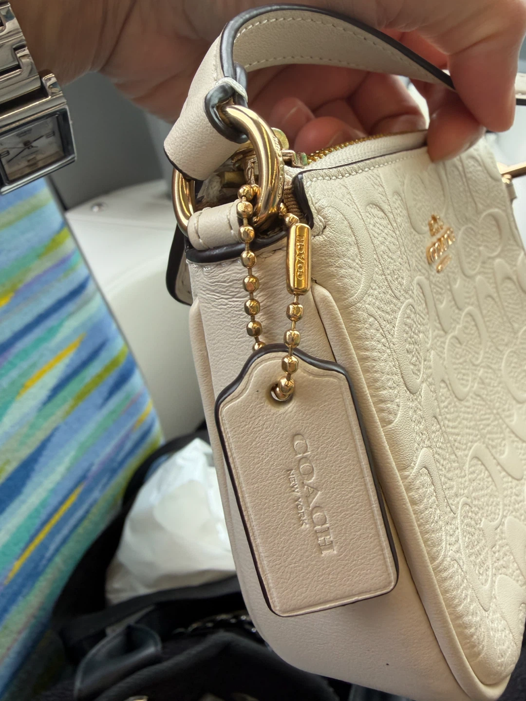 Coach White Leather Wristlet - photo 5