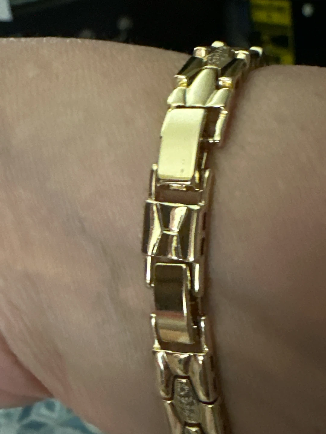 14k Gold-tone laminated Link Bracelet with Accents - photo 2