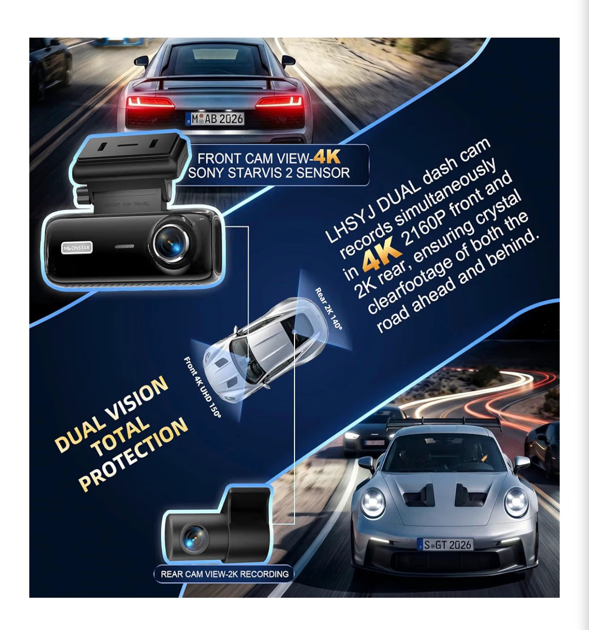 LHSYJ 4K Dual Front and Rear Dash Cam - photo 4