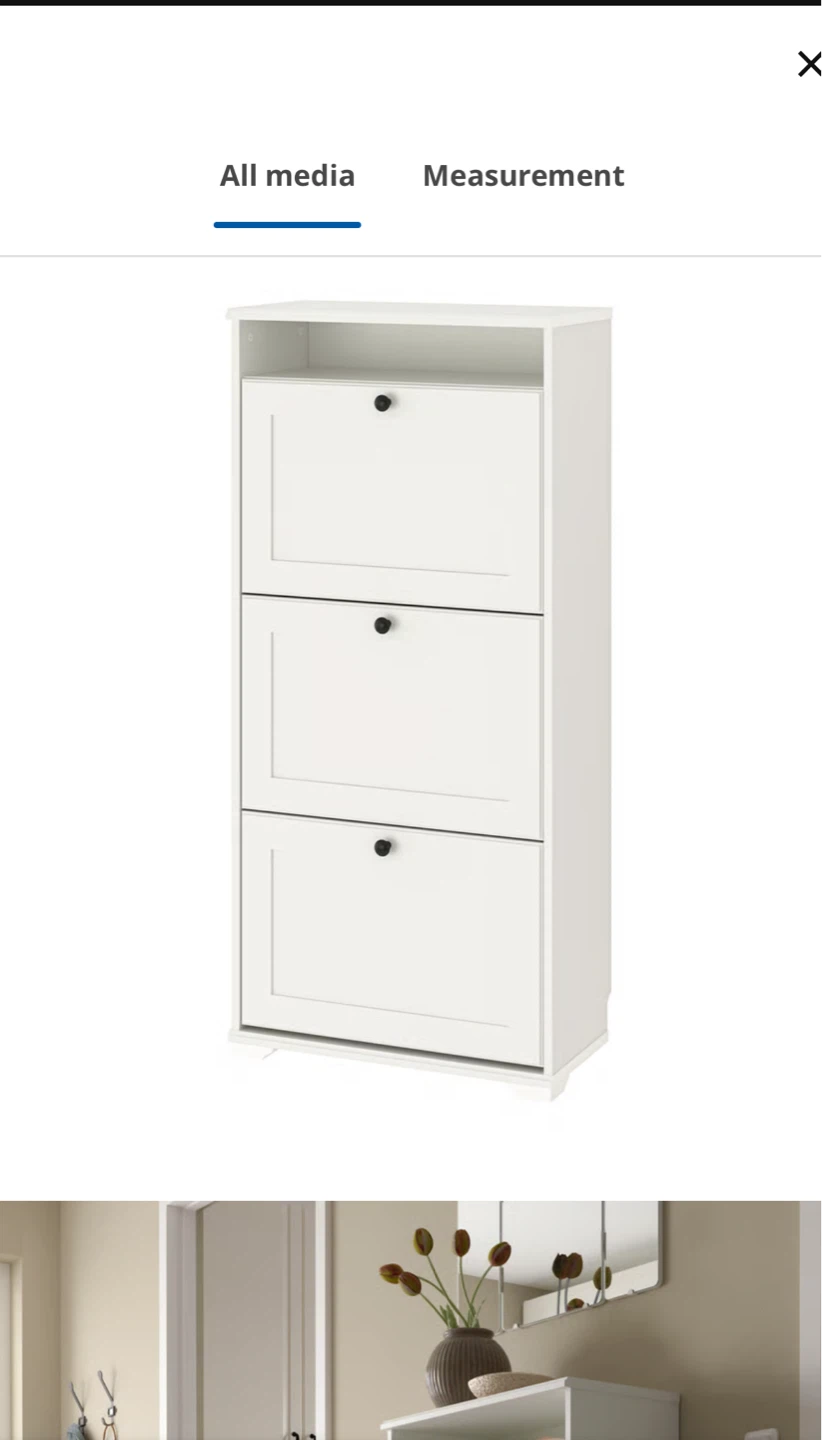 White 3-Tier Shoe Cabinet