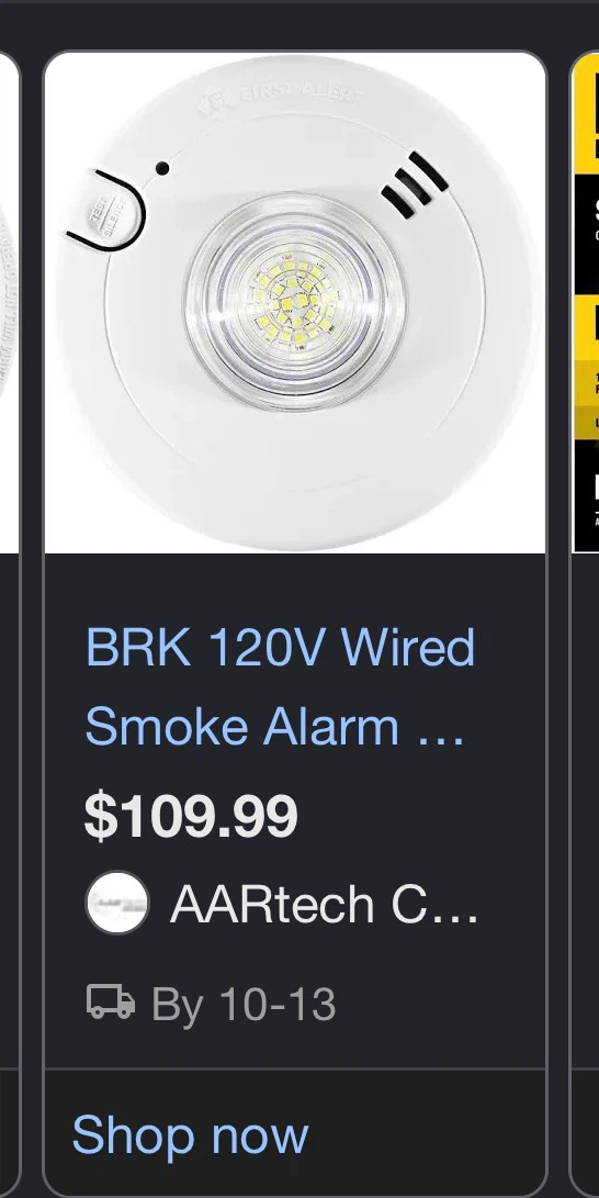 BRK Smoke Alarm with LED Strobe SM110LEDA-AC - photo 2