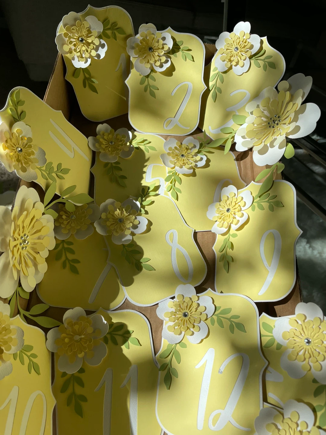 Floral Wedding Table Numbers and Signs Set