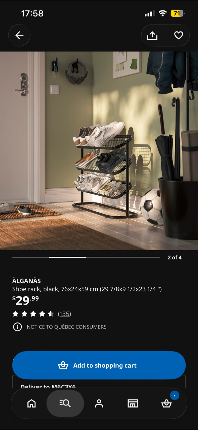 IKEA ALGANAS Shoe Rack Black - photo 2