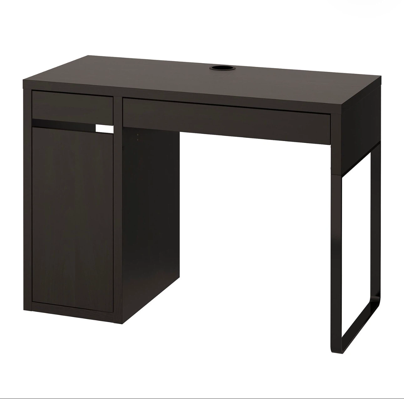 Black desk with storage