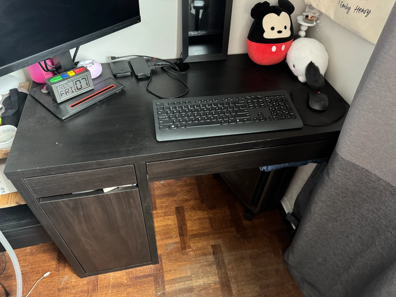 Black desk with storage - photo 3