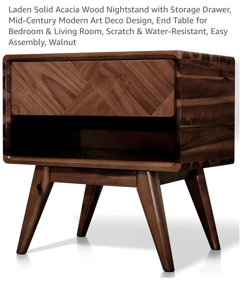 New Laden Solid Acacia Wood Nightstand