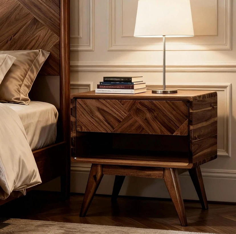 New Laden Solid Acacia Wood Nightstand - photo 2