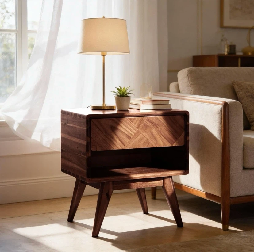 New Laden Solid Acacia Wood Nightstand - photo 4