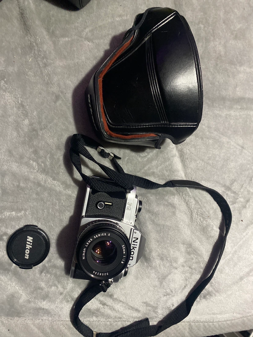Nikon FG 35mm Film Camera with 50mm Lens and Case