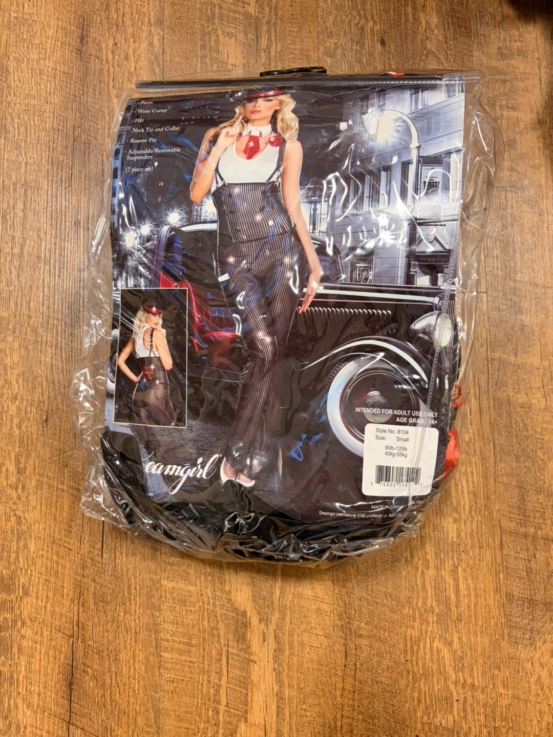 Dreamgirl Pinstripe Gangster Costume, Small