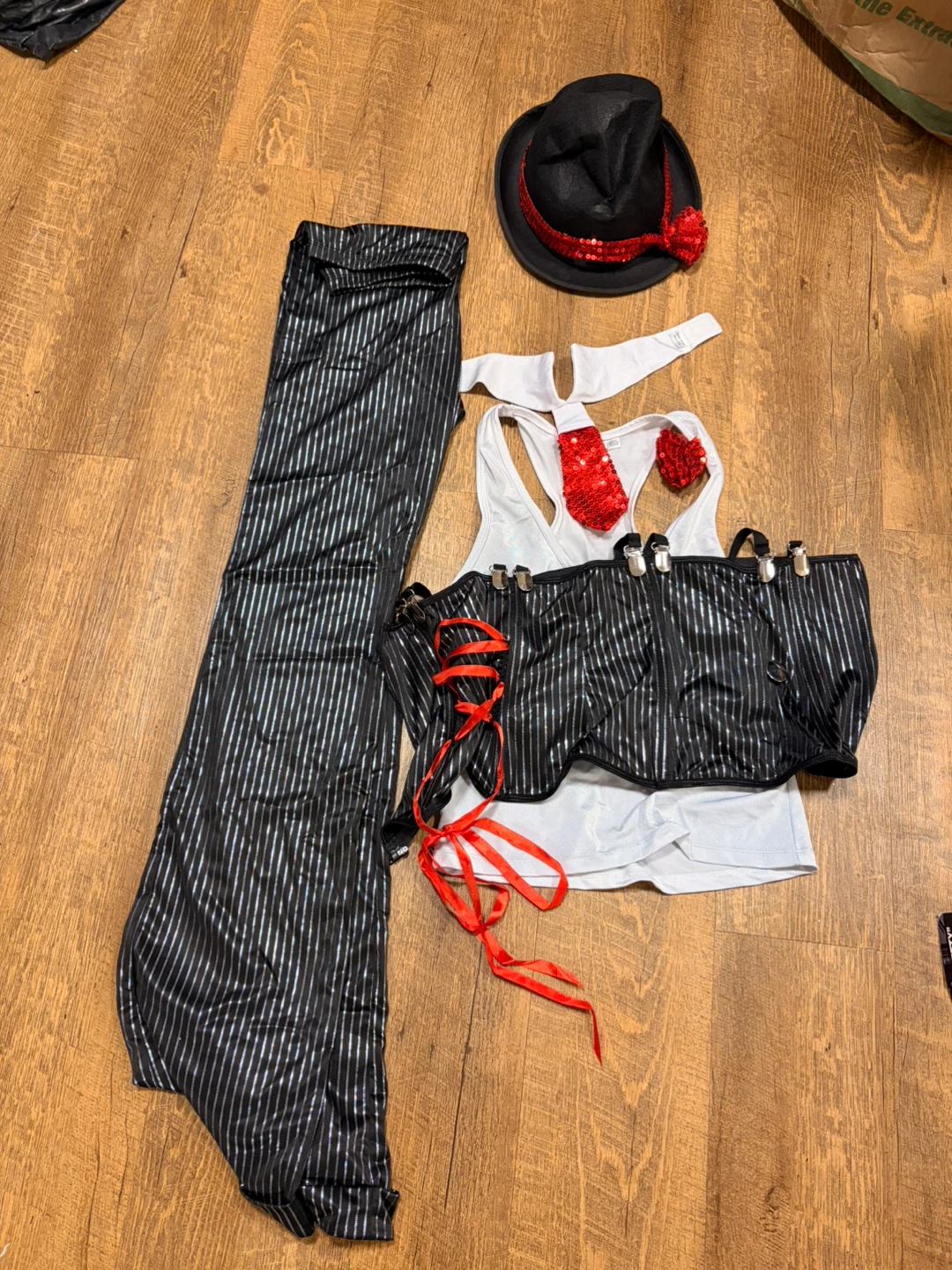 Dreamgirl Pinstripe Gangster Costume, Small - photo 2