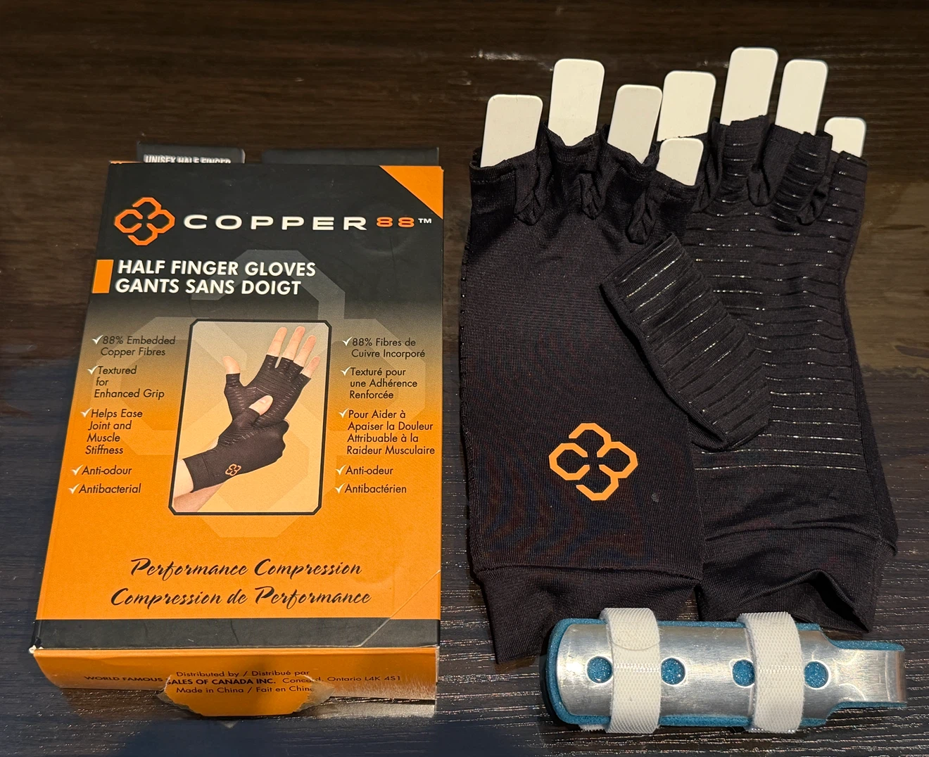 Copper 88 Half Finger Compression Gloves