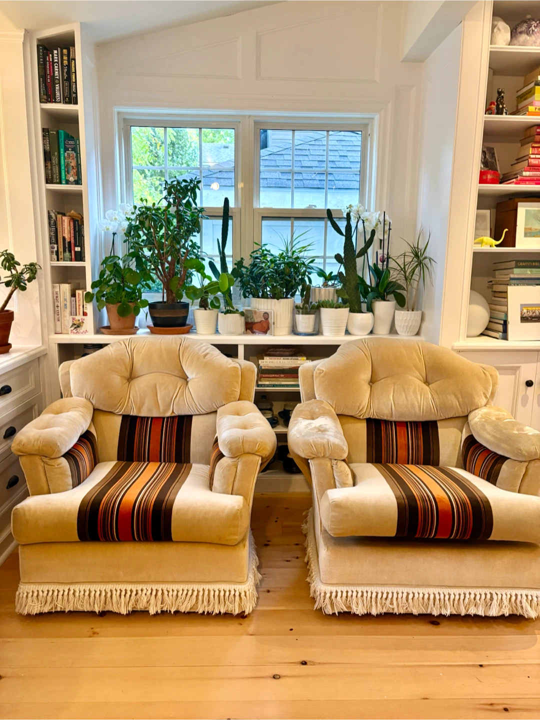 Set of two Vintage Striped Accent Chair