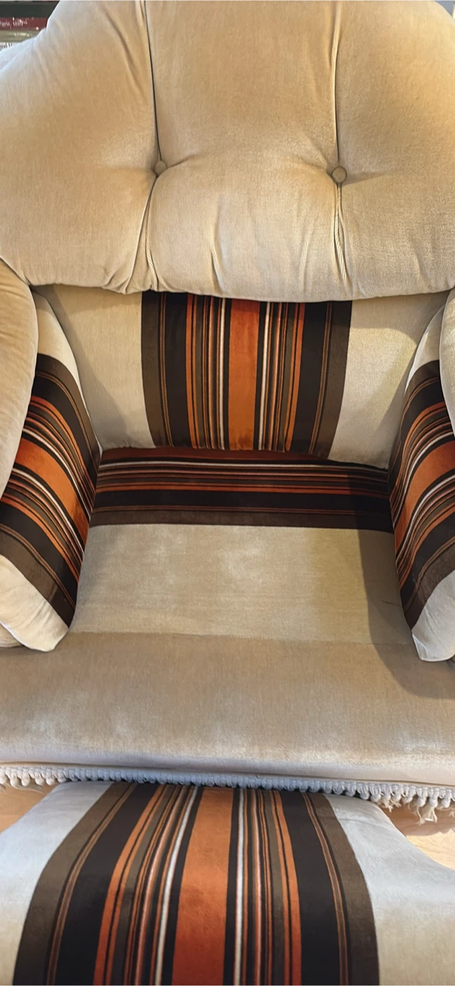 Set of two Vintage Striped Accent Chair - photo 5