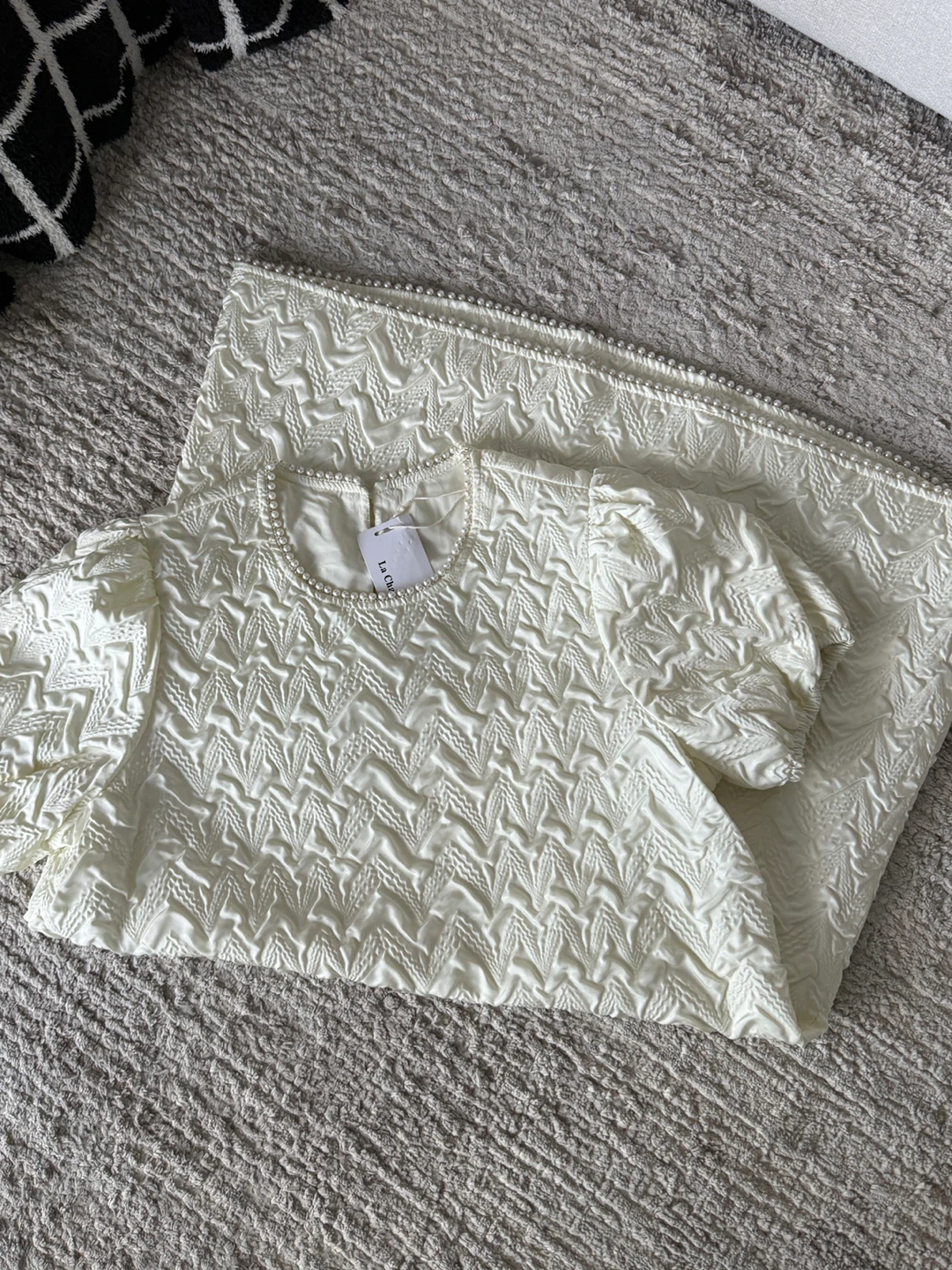 Cream Pearl Embellished Dress Size M