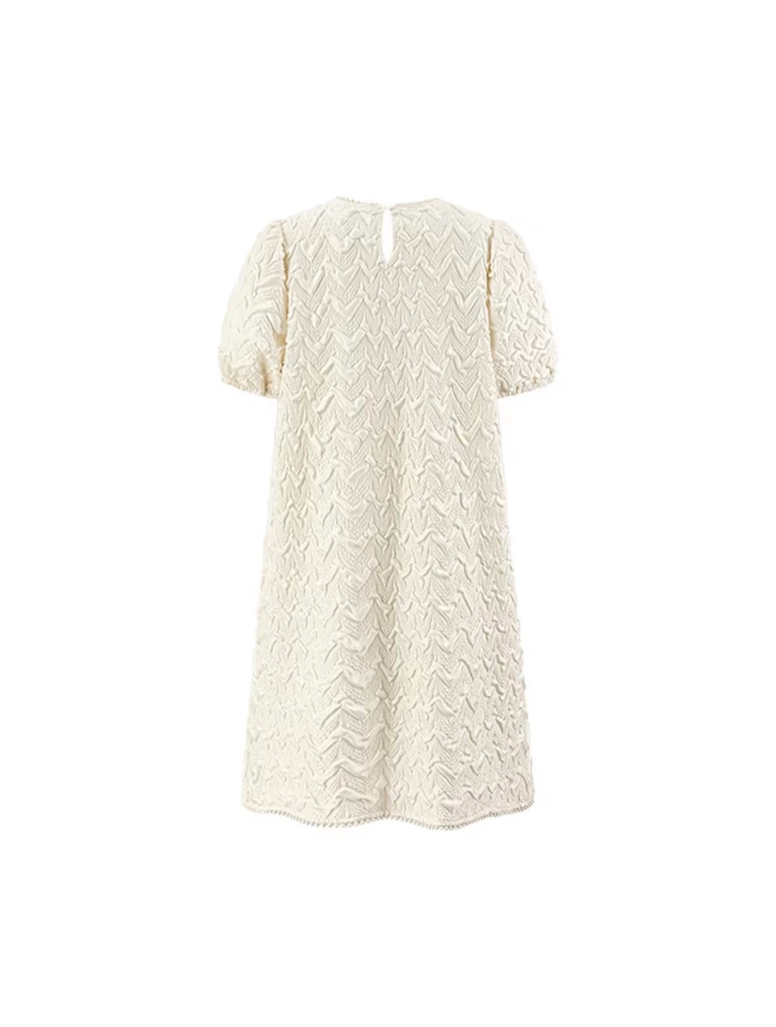 Cream Pearl Embellished Dress Size M - photo 3