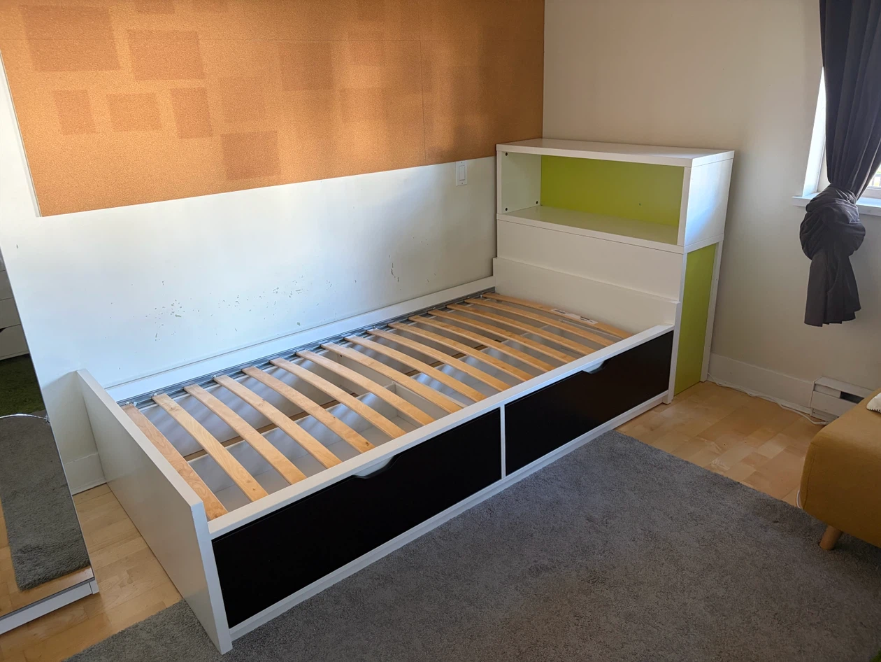 IKEA SLÄKT Twin Bed with Storage + MATRAND Memory Foam Mattress - photo 4