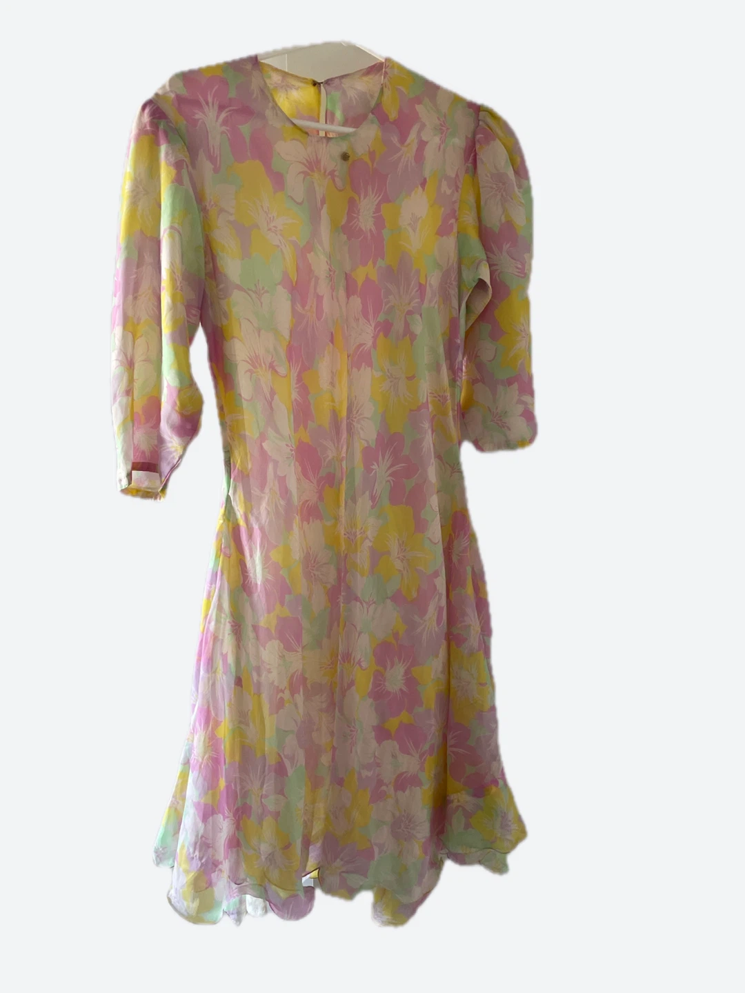 Vintage Pastel Floral Midi Dress