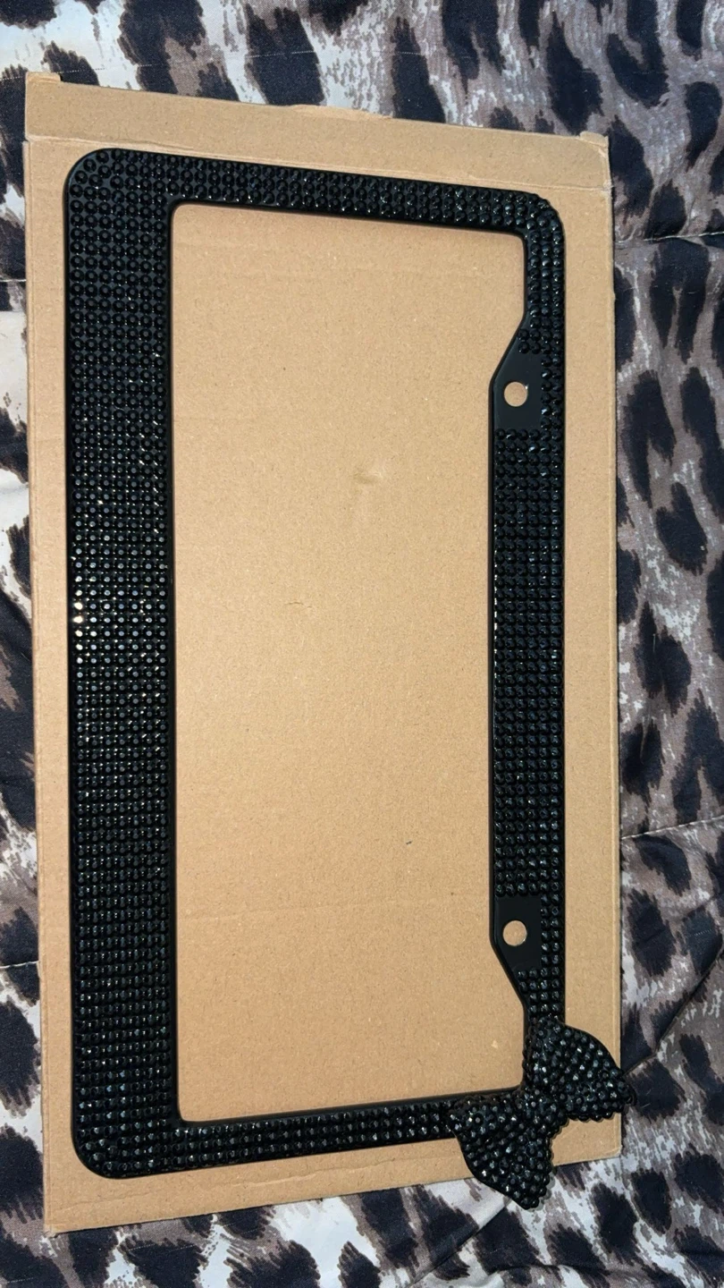 Brand new bling bow license plate frame