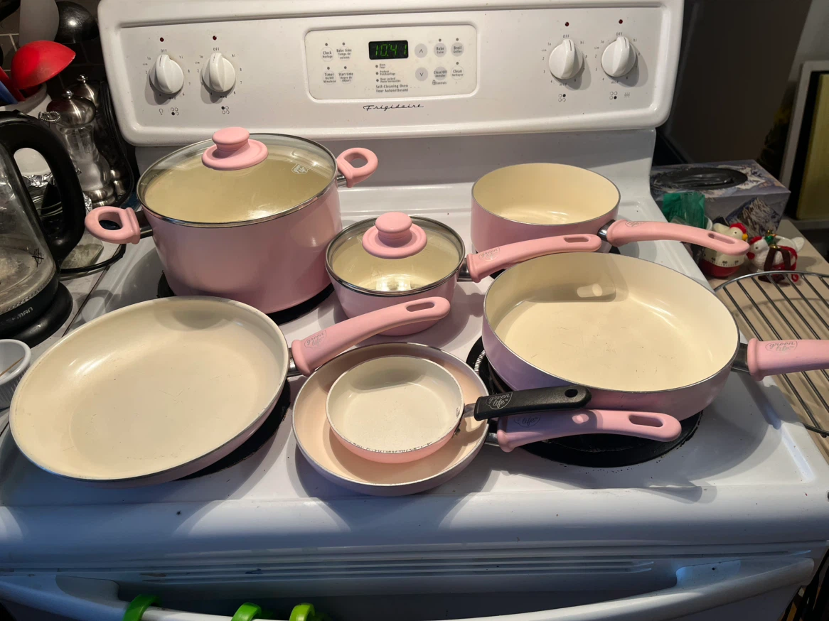 GreenLife Cookware Set, Pink