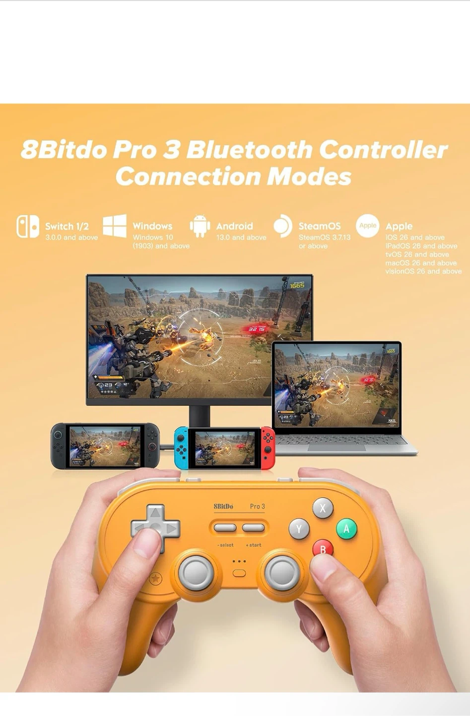 8BitDo Pro 3 Bluetooth Controller, 8Bitd, - photo 5