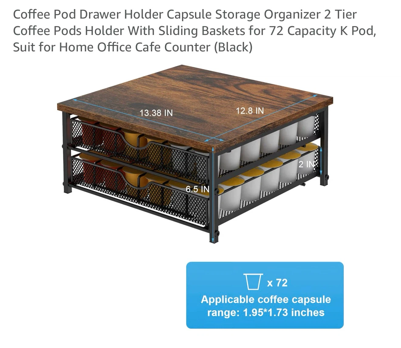 2-Tier Coffee Pod Drawer Organizer
