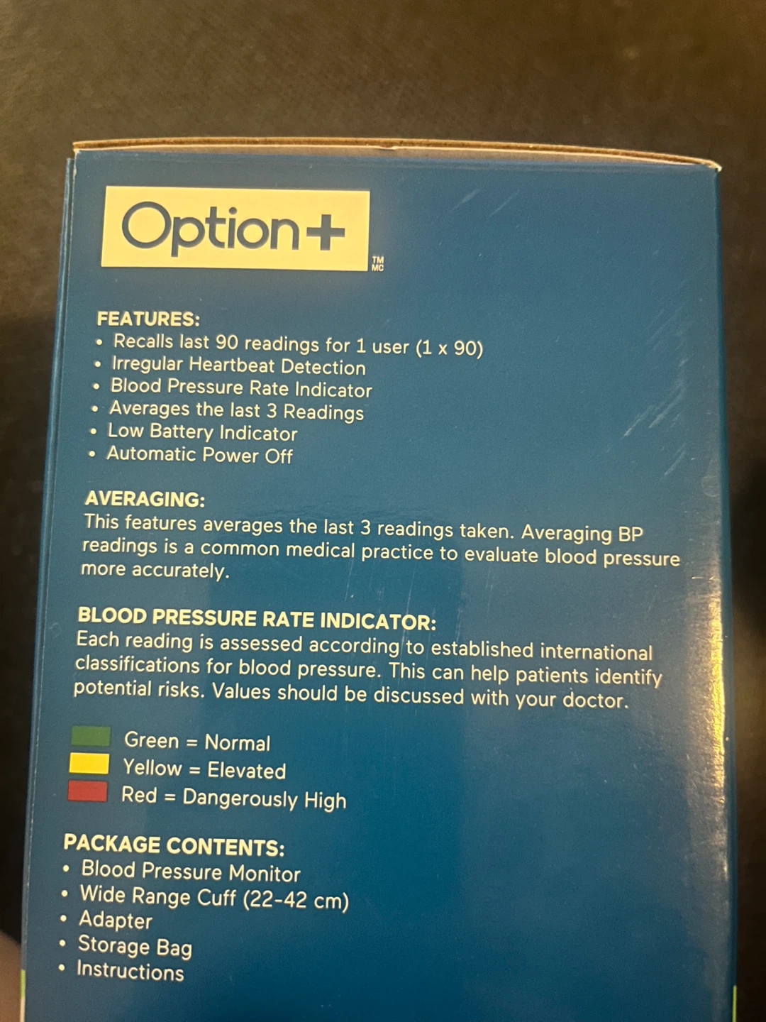 Option+ Automatic Blood Pressure Monitor - photo 2