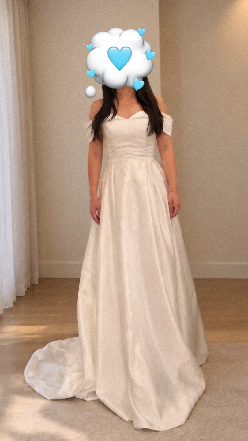 Off-Shoulder Satin Wedding dress + one extra dress