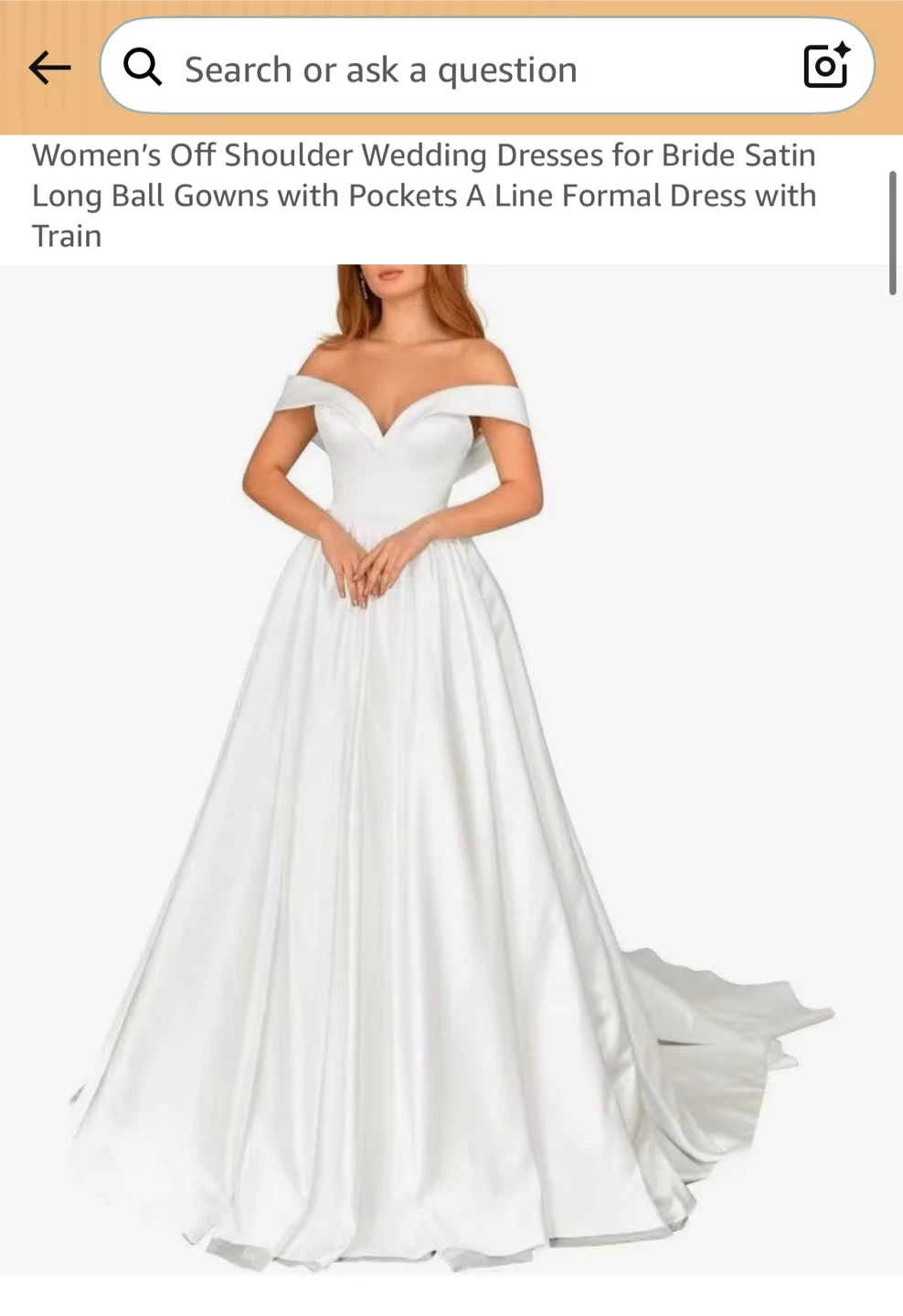 Off-Shoulder Satin Wedding dress + one extra dress - photo 4