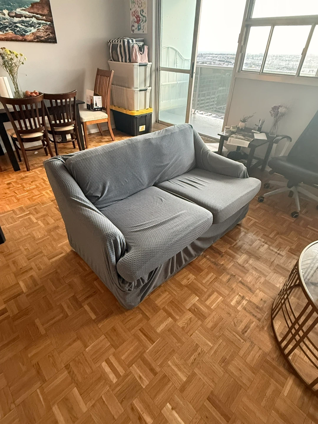 Grey Two-Seater Sofa