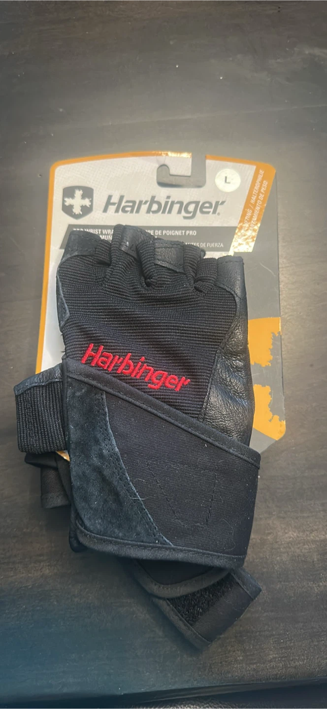 Harbinger Pro WristWrap Weightlifting Gloves - Large