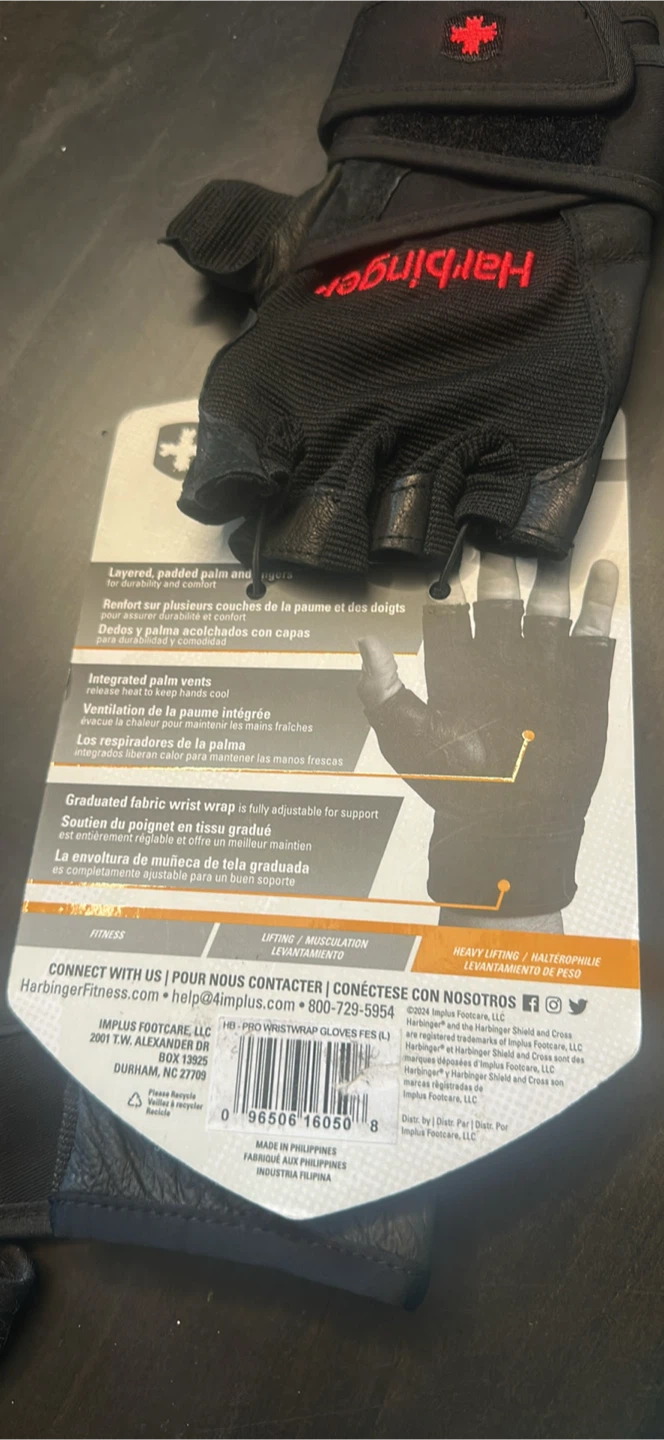 Harbinger Pro WristWrap Weightlifting Gloves - Large - photo 2